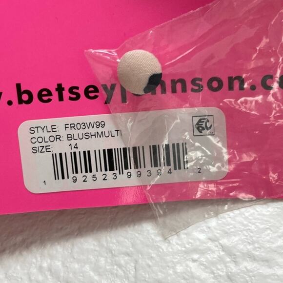 Betsey Johnson Blush Pink Polka Dot Faux Wrap Mini Dress NWT Size 14 - Picture 5 of 5